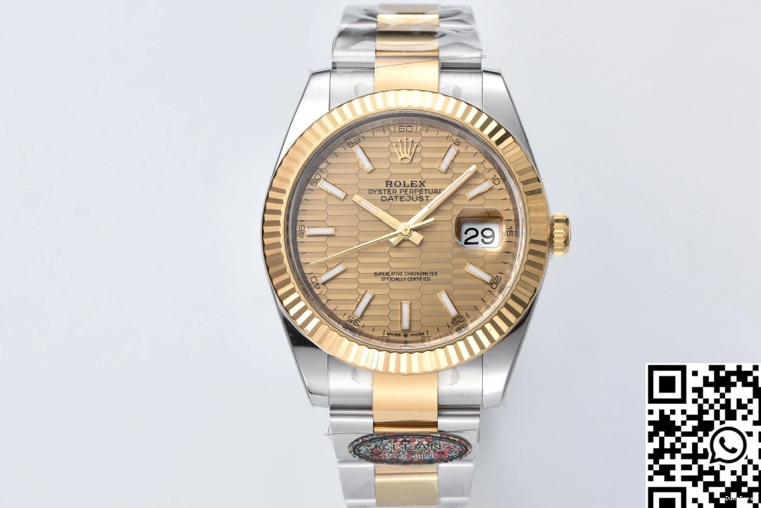 Factory Oyster Datejust Motif M126333-0020 Clean Rolex Dial Gold Band 1016